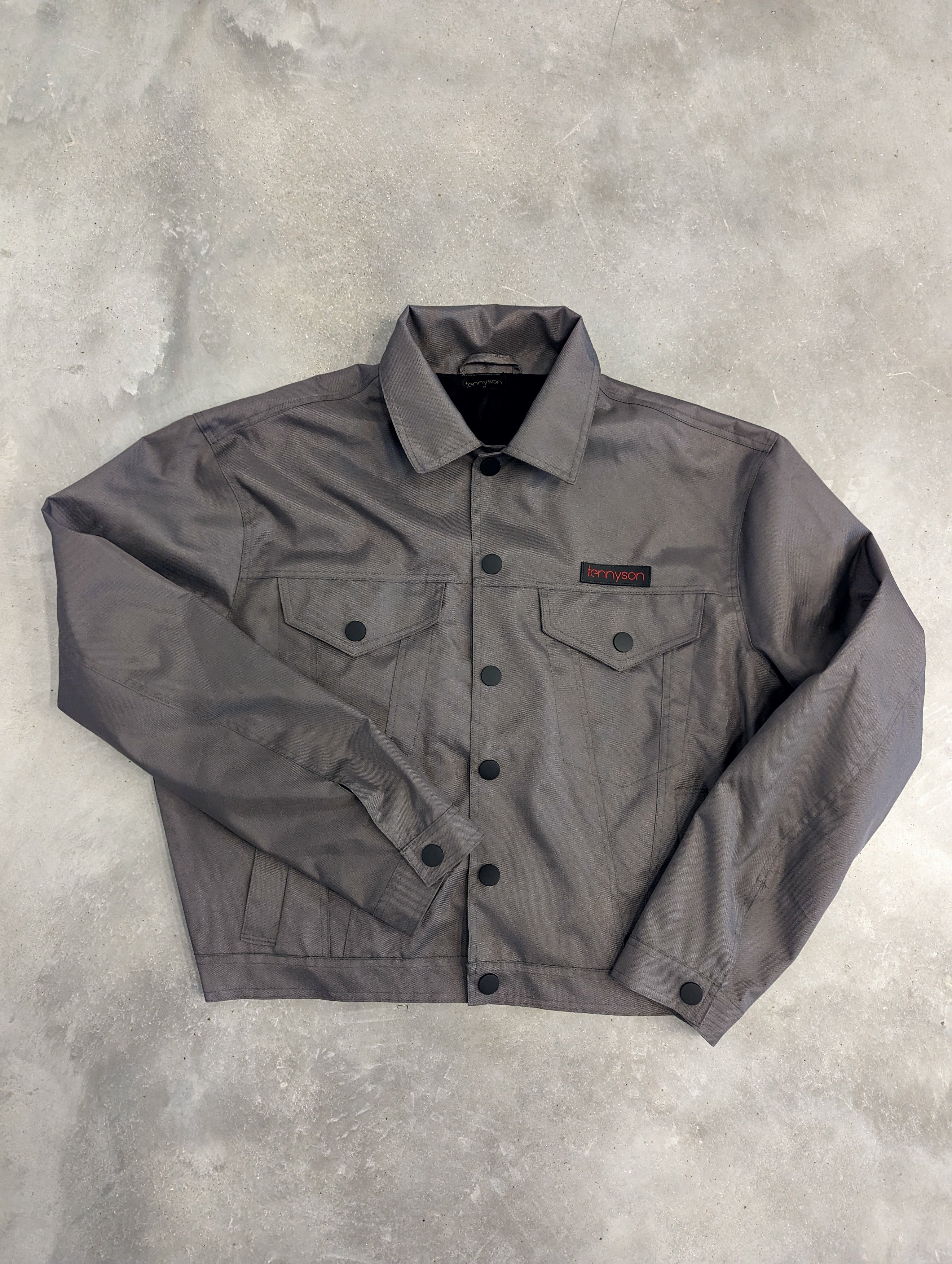 Denim-style Nylon Jacket - Grey – Tennyson