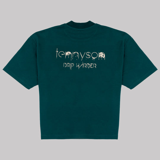 Oversized Drip Harder T-Shirt - Green