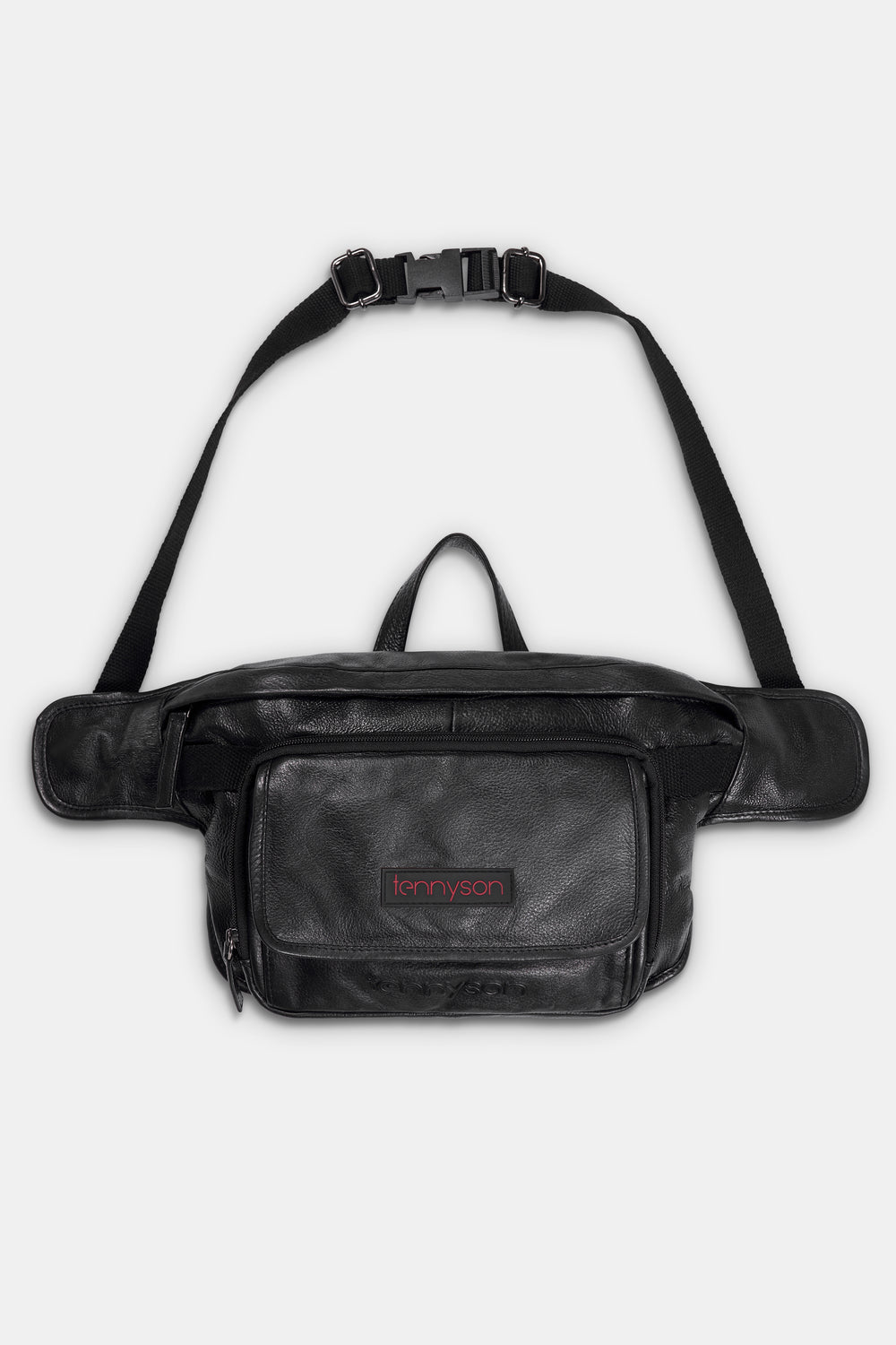 Transformable Leather Bumbag-Rucksack - Black with Tennyson Logo