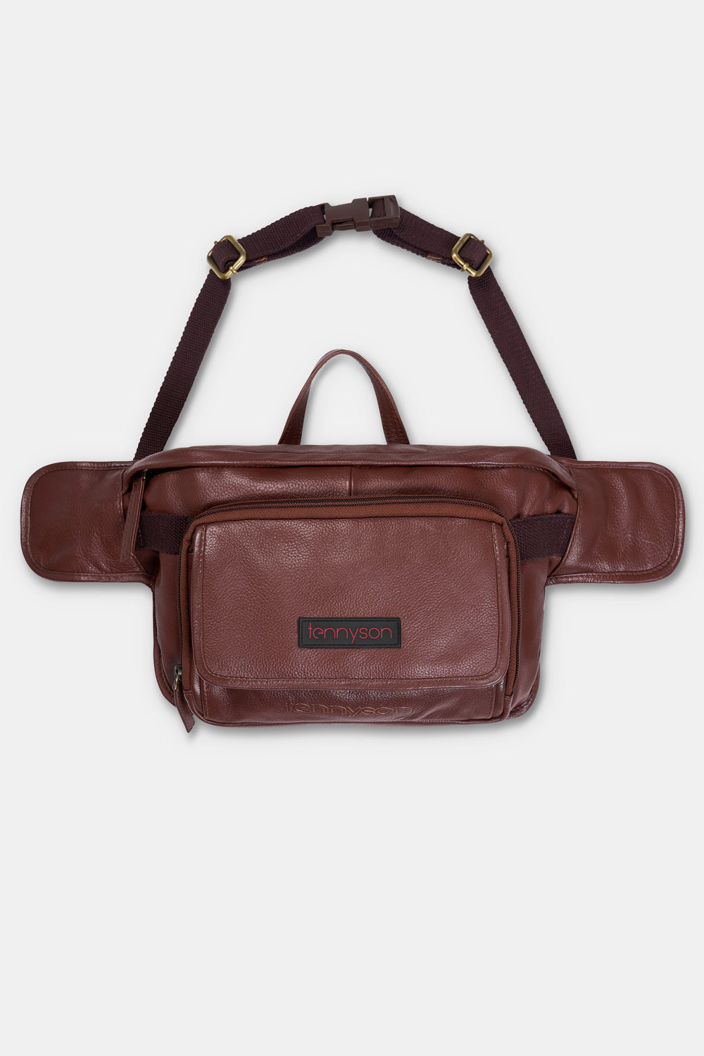 Transformable Leather Bumbag-Rucksack - Brown with Tennyson Logo