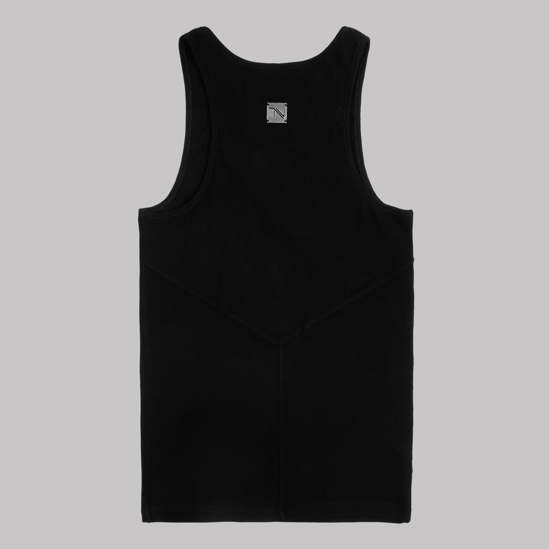 Ribbed Fitted Vest - Black