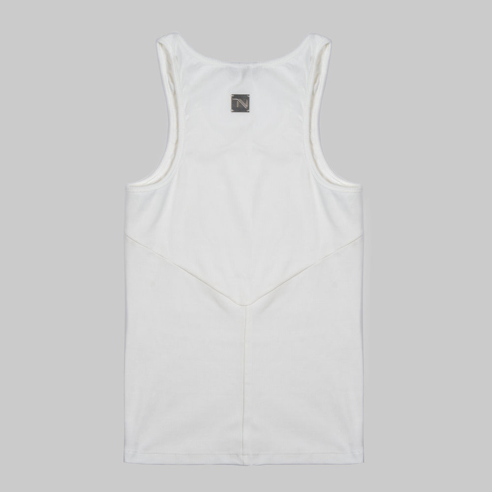 Ribbed Fitted Vest - White