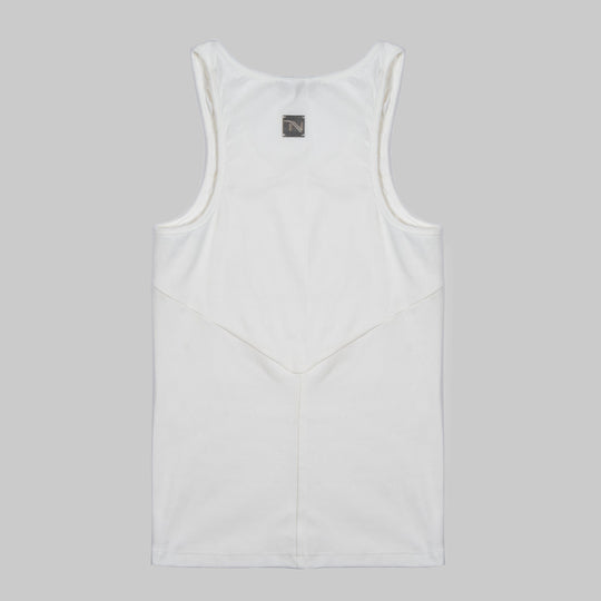 Ribbed Fitted Vest - White