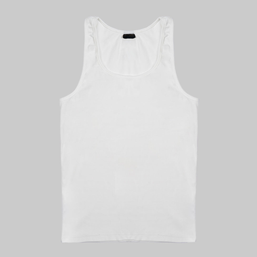 Ribbed Fitted Vest - White