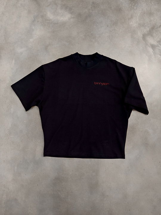 Oversized Drip Harder T-Shirt - Black and Red