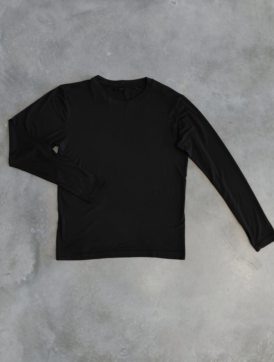 Fitted Crew Neck Top  - Black