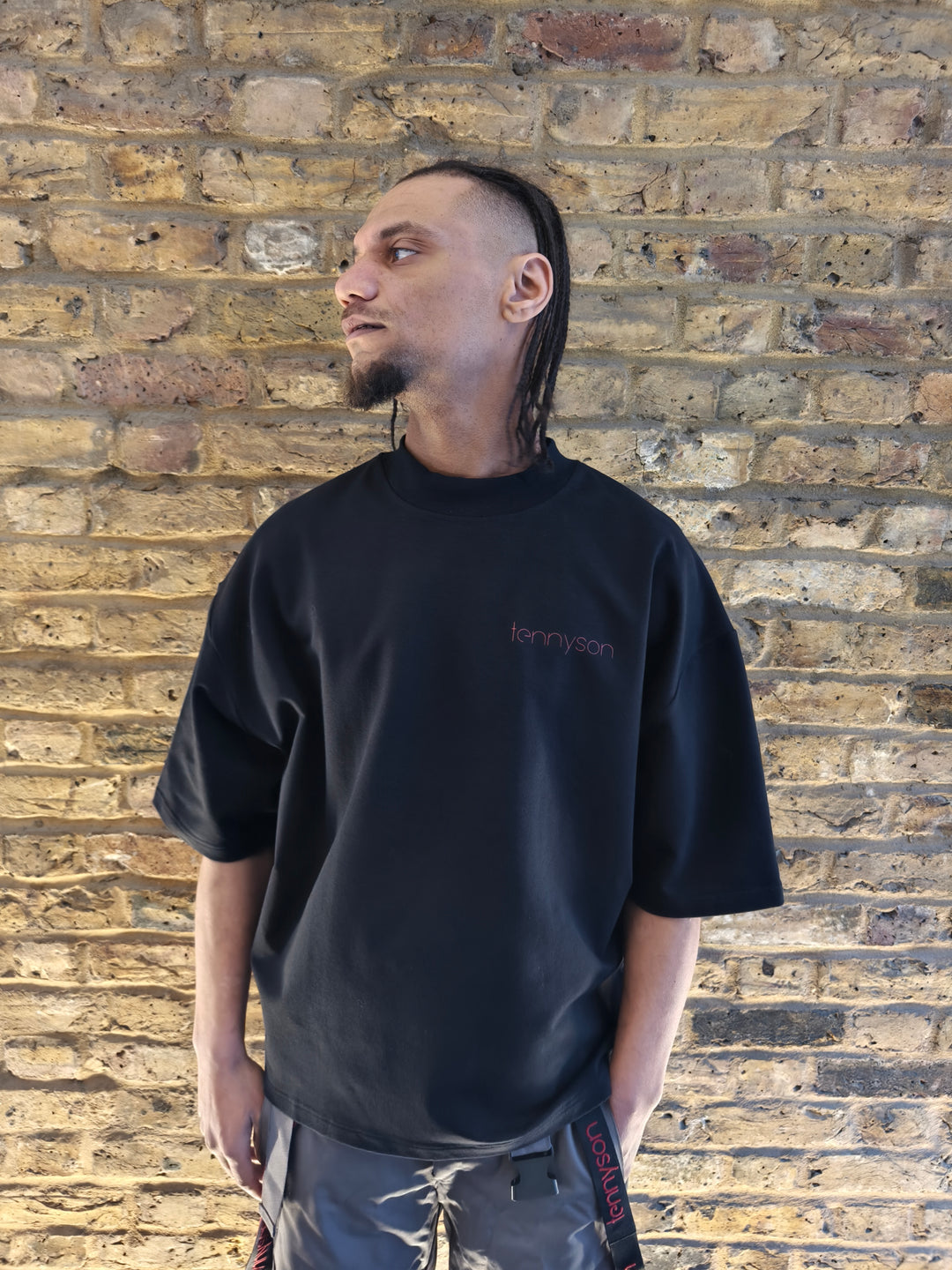 Oversized Drip Harder T-Shirt - Black and Red