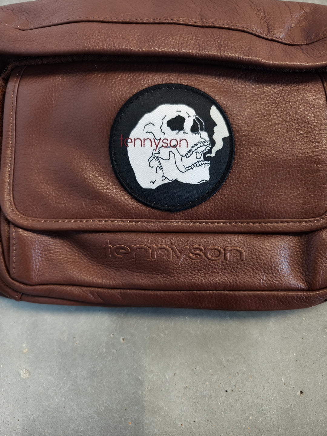 Transformable Leather Bumbag-Rucksack - Brown with Skull Logo