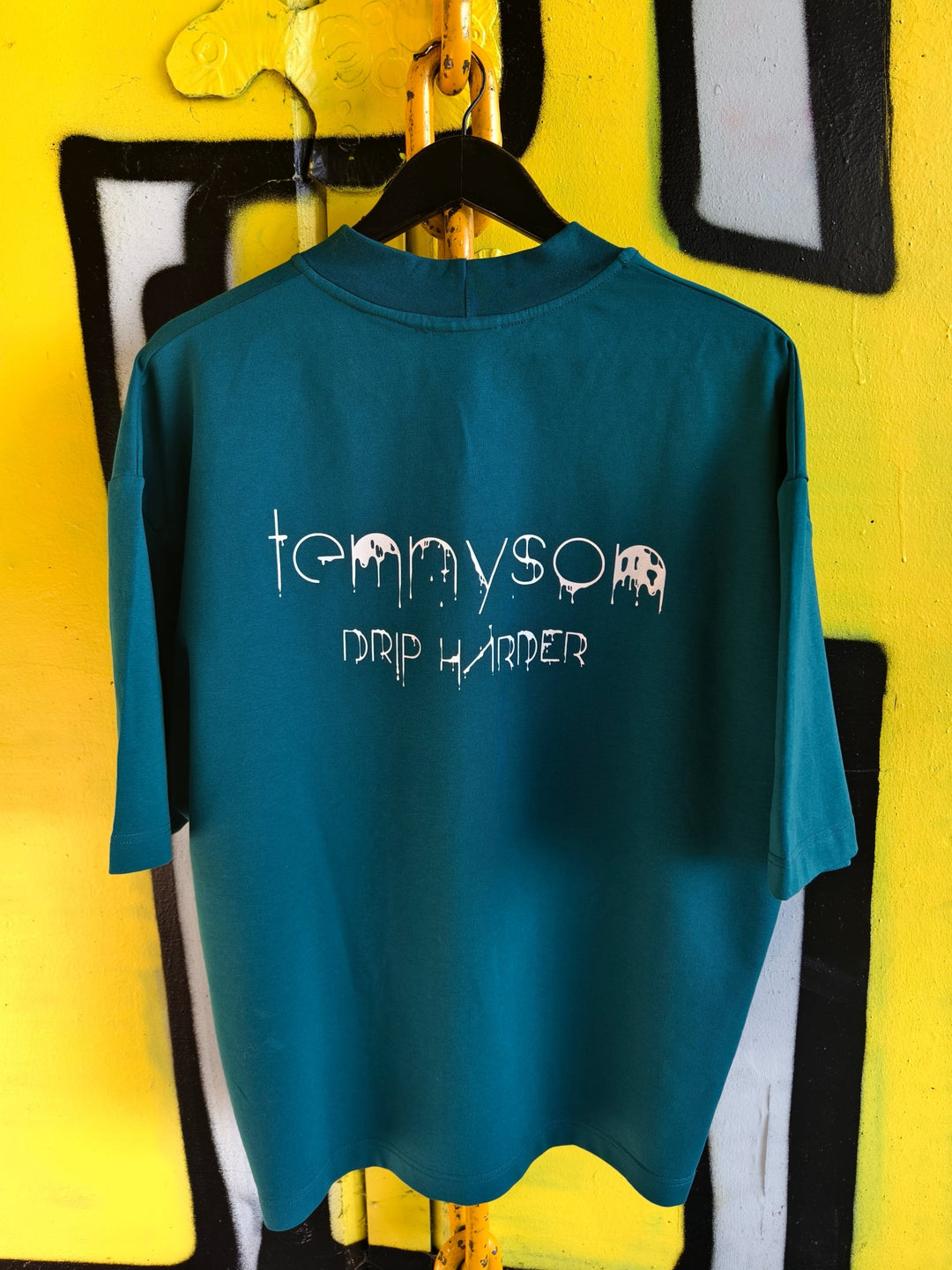 Oversized Drip Harder T-Shirt - Green