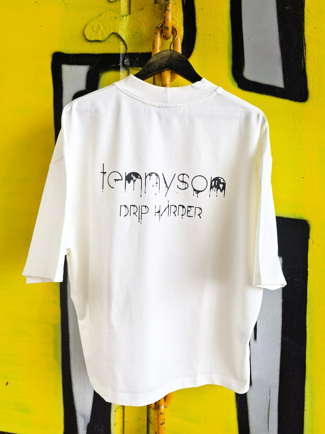 Oversized Drip Harder T-Shirt - Off White