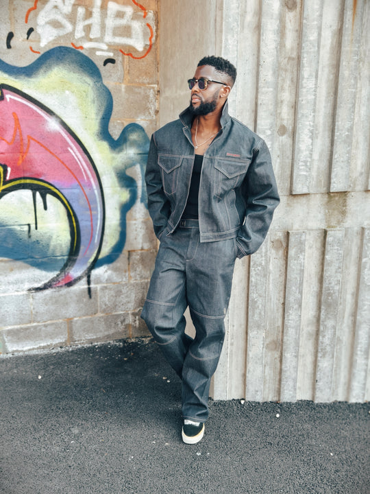 Baggy Selvedge Denim Trousers - Anthracite