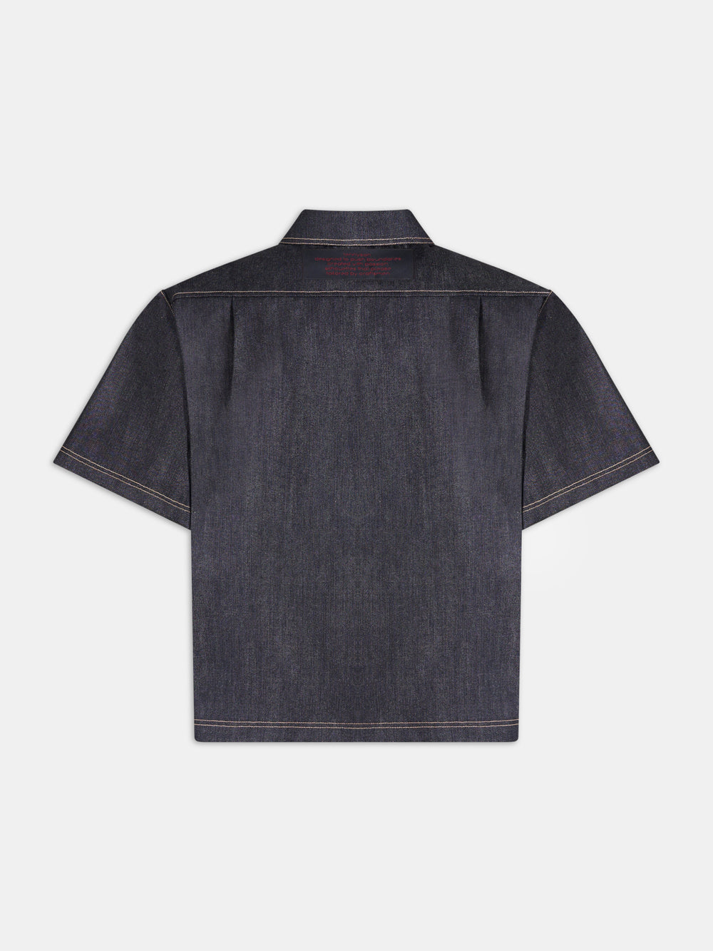 Oversized Heavyweight Denim Statement Shirt - Navy Blue