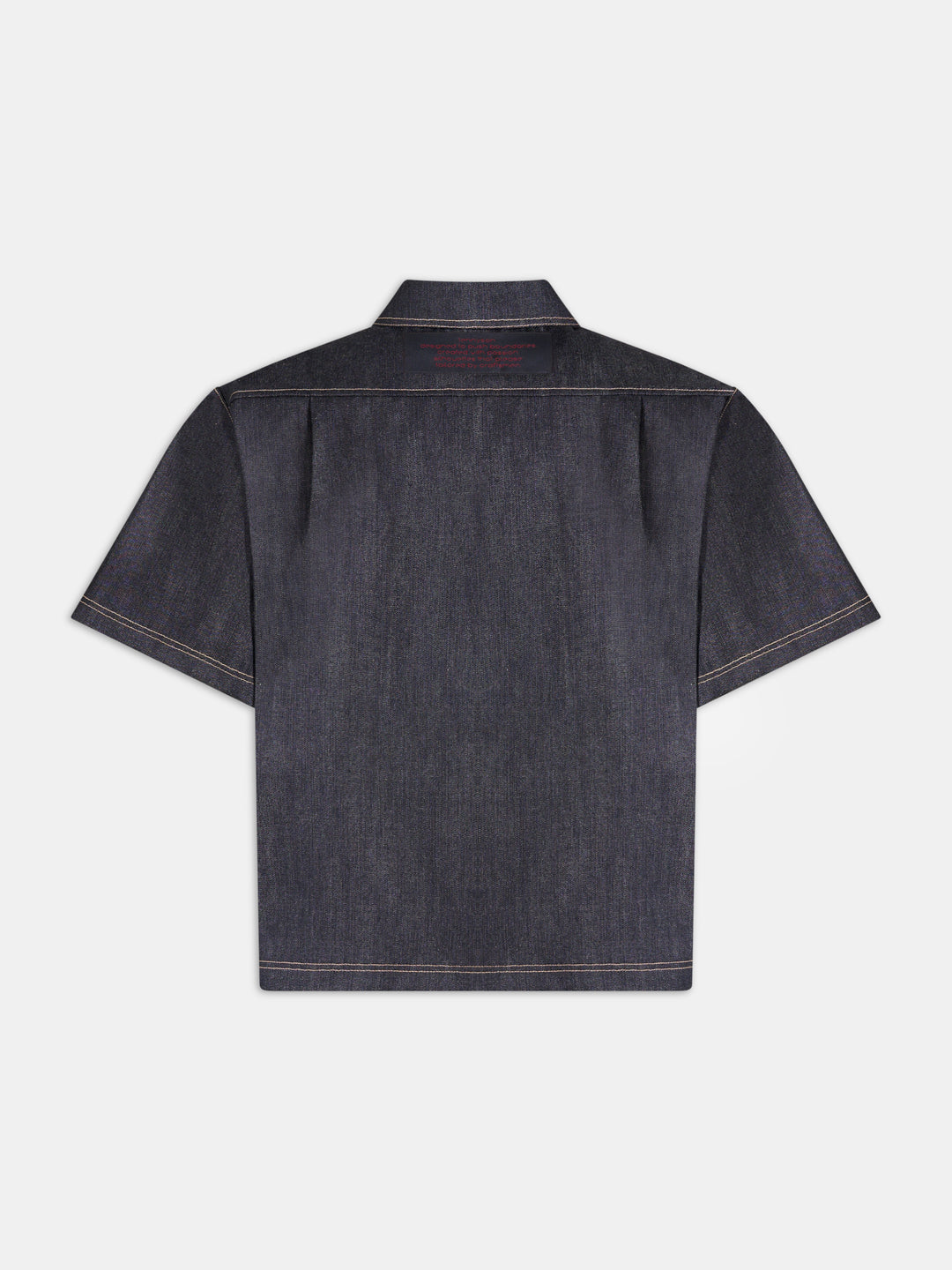 Oversized Heavyweight Denim Statement Shirt - Navy Blue