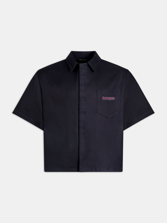 Oversized Heavyweight Denim Statement Shirt - Black