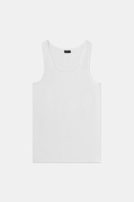 Ribbed Fitted Vest - White