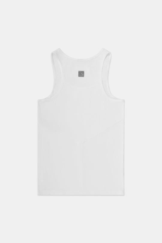 Ribbed Fitted Vest - White